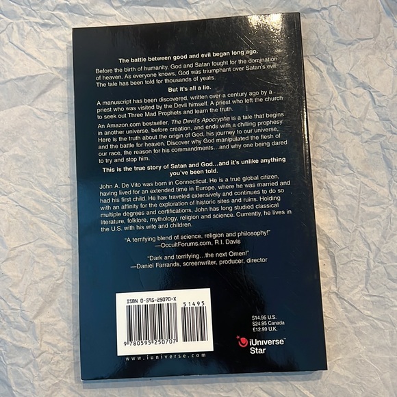 ⭐️5 for $15⭐️Devil’s Apocrypha by John De Vito | Book - Picture 2 of 2